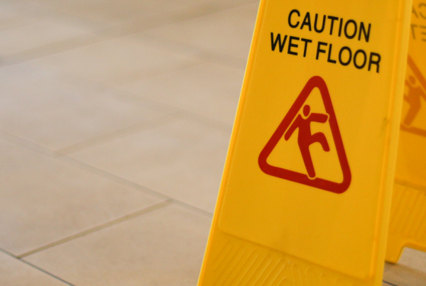 Wet floor slip safety